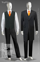 Doorman 14 - Left Vest: M60235 Shirt: M90489 Pants: M80333 Tie: Orange, Right Jacket: M1120174 Vest: M60235 Shirt: M90489 Pants: M80333 Tie: Orange 