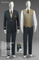 Doorman 55 - Left Jacket: M110160E Vest: M80233 Shirt: M90489 Pants: M80333 Tie: Brown Pattern, Right Vest: M80233 Shirt: M90489 Pants: M80333 Tie: Brown Pattern