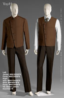 Doorman 76 - Left Jacket: M90182 Pants: M60339, Right Vest: M90215A Shirt: M90405 Pants: M60339 Tie: Brown Pattern