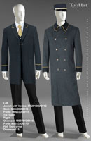 Doorman 115 - Left: Jacket with Vestee: M120136 Shirt: M90489 Pants: M80333 Tie: Gold, Right Overcoat: M80701 Pants: M80333 Hat: Gendarme