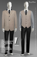 Doorman 193 - Left Jacket: M120194 Shirt: M90489 Pants: M80333 Tie: Black, Right Vest: M60235 Shirt: M90489 Pants: M80333 Tie: Black