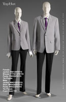 FrontDesk 115 - Female Jacket: F90138 Blouse: F770413 Pants: F70302D Tie: Purple, Male Jacket: M90153 Shirt: M80436A Pants: M80333 Tie: Purple