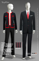 FrontDesk 13 - Female Jacket: F90161A Blouse: F60405 Pants: F90350, Male Jacket: M40160D Shirt: M90405 Pants: M80333 Tie: Red