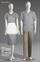 Housekeeping 4 - Female Dress: F60629 Apron: N90841, Male Shirt: M60432 Pants: M80333