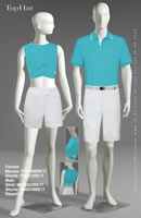Resort 17 - Female Blouse: F140506 Shorts: F40312, Male Shirt: M40523 Shorts: M80318