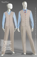Resort 91 - Male Vest: M90230A Shirt: M90405 Pants: M80333 Tie: Multi stripe, Female Vest: F90272 Blouse: F40414 Pants: F60301