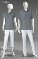 Resort 125 - Female Blouse: F80407A Pants: F60354, Male Shirt: M80401 Pants: M70305