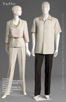 Resort 133 - Female Jacket: F880101 Pants: F70302, Male Shirt: M60492 Pants: M70303