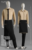 RestaurantApron 28 - Male Shirt: M60470 Pants: M80333 Apron: N70846 Tie: Black Female Blouse: F40414 Pants: F80355 Apron: N90812