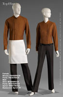 RestaurantApron 34 - Female Blouse: F80490 Pants: F60367, Male Shirt: M70445 Pants: M80333 Apron: N50811