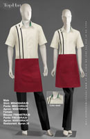 RestaurantApron 39 - Male Shirt: M90458A Pants: M80333 Apron: N50810, Female: Blouse: F880487 Pants: F80355 Apron: N50810