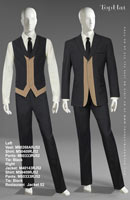 Restaurant Jacket 52 - Left Vest: M90268A Shirt: M50409 Pants: M80333 Tie: Black, Right Jacket: M40143 Shirt: M50409 Pants: M80333 Tie: Black