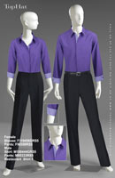 Restaurant Shirt 5 - Female Blouse: F110456D Pants: F90350, Male Shirt: M100444 Pants: M80333