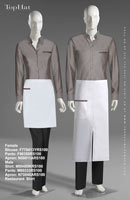 Restaurant Shirt 100 - Female Blouse: F770413Y Pants: F90350 Apron: N58011A, Male Shirt: M90489K Pants: M80333 Apron: N70845A