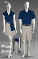 Restaurant Shirt 25 - Female Blouse: F90503 Skort: F90331B, Male Shirt: M40502 Shorts: M80336