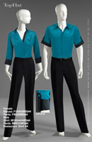 Restaurant Shirt 44 - Female Blouse: F11043B Pants: F90350, Male Shirt: M100444A Pants: M80333