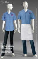 Restaurant Shirt 46 - Female Blouse: F110443 Pants: Dark Jeans, Male Shirt: M100438 Pants: Jeans Apron: N50808