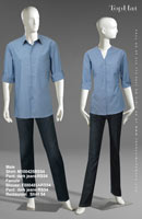 Restaurant Shirt 54 - Male Shirt: M100425 Pants: Dark Jeans, Female Blouse: F880485A Pants: Dark Jeans