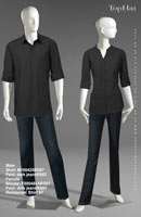 Restaurant Shirt 67 - Male Shirt: M100425 Pants: Dark Jeans, Female Blouse: F880485A Pants: Dark Jeans