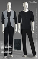 Restaurant Shirt 80 - Left Vest: M40209C Shirt: M90506 Pants: M90354, Right Shirt (3/4 Sleeve): M90516BR Pants: M90354