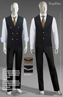 Restaurant Vest 32 - Left Vest: M90235B Shirt: M90489G Pants: M80333 Tie: Gold, Right Vest: M120205 Shirt: M90489G Pants: M80333 Tie: Gold 