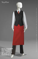 Restaurant Vest 36 - Female Vest: F90225 Blouse: F704413 Pants: F903330 Apron: N80823 Tie: Orange pattern