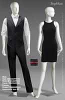 Restaurant Vest 43 - Male Vest: M90202P Shirt: M150408 Pants: M90354, Female Dress: 150605