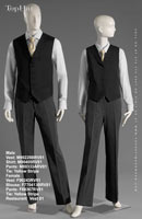 Restaurant Vest 81 - Left Vest: M90268A Shirt: M50409 Pants: M80333 Tie: Black, Right Jacket: M40143 Shirt: M50409 Pants: M80333 Tie: Black