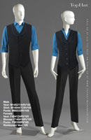 Restaurant Vest 105 - Male Vest: M140211A Shirt: M100447C, Female Vest: F40412A Blouse: F140418 Pants: F90350