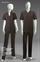 Spa 9 - Female Tunic: F80411A Pants: F80355, Male Shirt: M70411A Pants: M80333