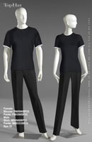 Spa 33 - Female Blouse: F60506 Pants: F90350, Male Shirt: M50508 Pants: M80333