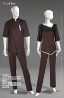 Spa 176 - Female Tunic: F150423 Pants: F70302, Male Shirt: M150415 Pants: M70305E